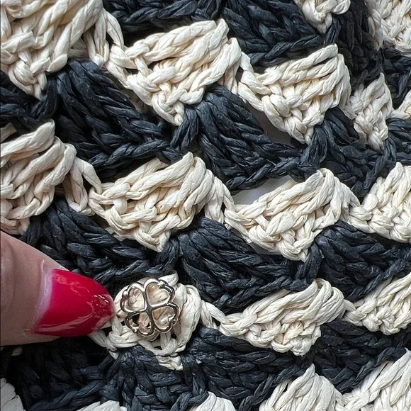 Kate Spade Black and Cream paper Hat - Picture 6 of 11